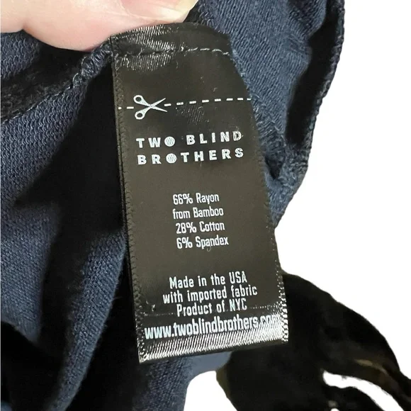 A Navy blue zippered hoodie by Two Blind Brothers in size large - Picture 7 of 10